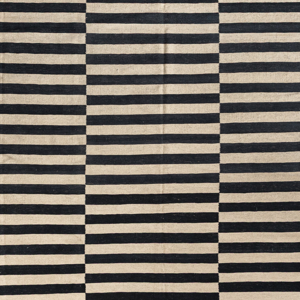 ALFOMBRA KILIM MODERNO B&N RAYAS DT 1493