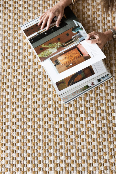 ALFOMBRA LAVABLE CESTERÍA MOSTAZA LINO DT 3490